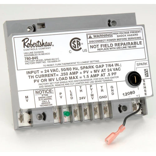 Robertshaw Intermittent Pilot Ignition Control, 24Vac, Lockout Timing 90 Sec. 1 Robertshaw Intermittent Pilot Ignition Control, 24Vac, Lockout Timing 90 Sec.