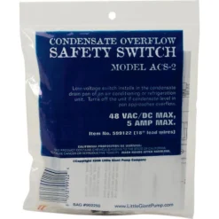 Little Giant® Auxiliary Condensate Overflow Safety Switch - 5A, 18"L Wire -Outlet Hvac Motive Store B215745 02