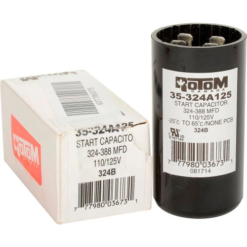 Rotom 324B, 324-388 MFD, 110/125V, Start Capacitor, Round 2 Rotom 324B, 324-388 MFD, 110/125V, Start Capacitor, Round - Image 2