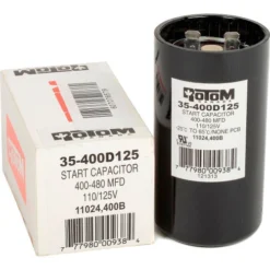Rotom 400B, 400-480MFD, 110/125V, Start Capacitor, Round
