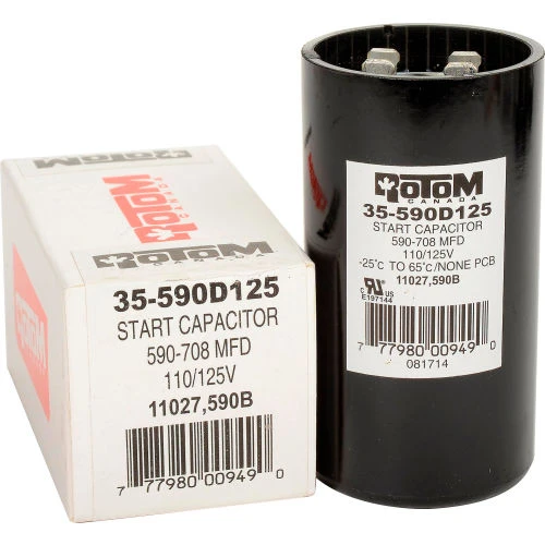 Rotom 590B, 590-708MFD, 110/125V, Start Capacitor, Round 2 Rotom 590B, 590-708MFD, 110/125V, Start Capacitor, Round - Image 2