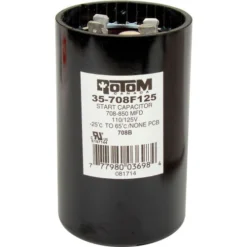 Rotom 708B, 708-850MFD, 110/125V, Start Capacitor, Round
