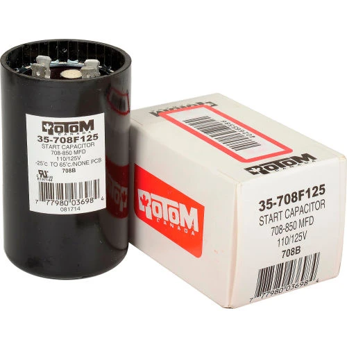 Rotom 708B, 708-850MFD, 110/125V, Start Capacitor, Round 2 Rotom 708B, 708-850MFD, 110/125V, Start Capacitor, Round - Image 2