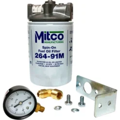 Mitco 264-90GBM Spin-On Oil Filter, Complete W/Top, Mounting Bracket & Gauge - Pkg Qty 12