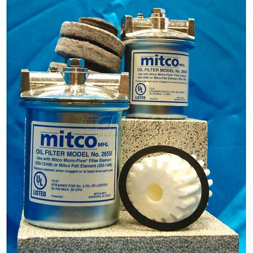 Mitco 265fm Complete Fuel Oil Filter, W/Felt Filter Element, Large, 30 Gph Flow Rate 1 Mitco 265fm Complete Fuel Oil Filter, W/Felt Filter Element, Large, 30 Gph Flow Rate