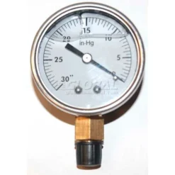 Mitco P126lm Pump Test Gauge, 0-30 Hg Vacuum, Liquid Filled, 2" Face